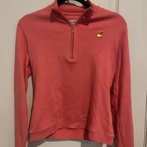 Pink Quarter-Zip Pullover with Masters logo